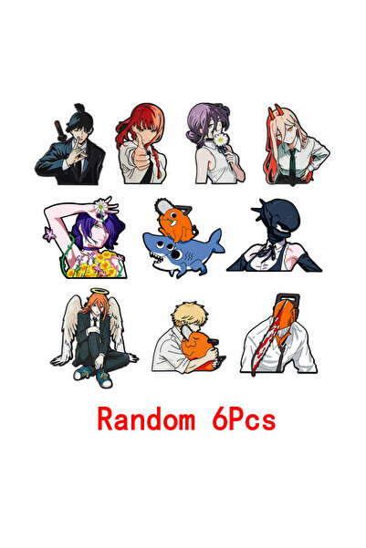 Choice Bandai Random 6Pcs 4/6Pcs Chainsaw Man Enamel Pin Makima Power Denji A...