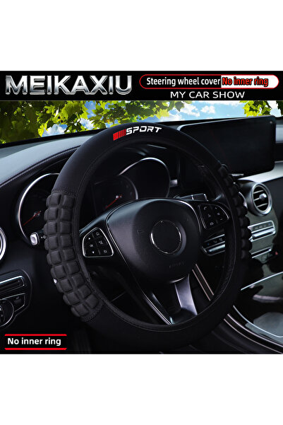 choice2 black Water-Resistant Sport Fabric Grid Steering Wheel Cover 14.5-15 ...