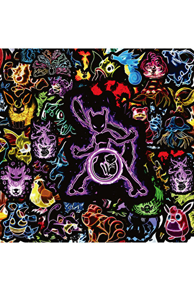 Choice 100PCS 10/30/50/100pcs Cool Neon Pokemon Anime Stickers Cartoon Pikach...