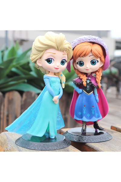Choice7 Bandai 2pcs Princess Q Elsa Anna Figures PVC Model Doll Action Collec...