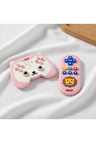 choice2 Pink 2Pcs Baby Teething Toys for 0-6 6-12 Months Silicone Bear Game C...