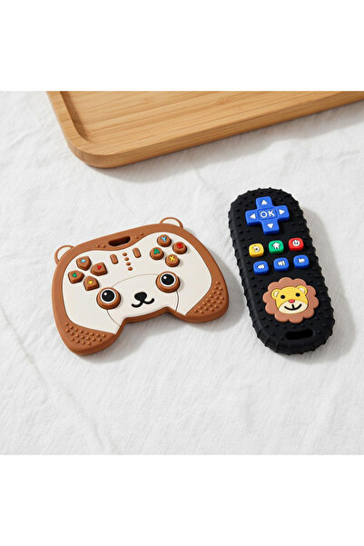Choice brown -black 2Pcs Baby Teething Toys for 0-6 6-12 Months Silicone Bear...