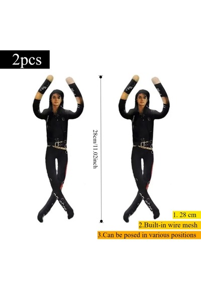 choice2 2pcs Anime Michael Jackson Cosplay Prop Doll Plush Stuffed Figure Dol...