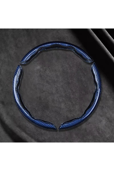 Choice11 3PCS Blue 2/3PCS Laser Carbon Fiber Silicone Car Steering Wheel Cove...