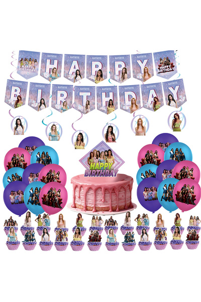 Choice18 Party Decor-1pack New Katseye Birthday Decoration Superstar Party Fa...