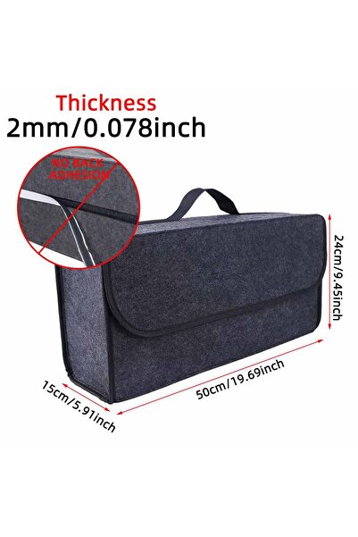 choice2 1PC 2mm(50-24-15cm) Car Felt Storage Box Car Storage Bag Enlarged And...