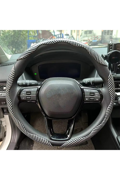 Choice3 3PCS Silver 3PCS Laser Carbon Fiber Silicone Car Steering Wheel Cover...
