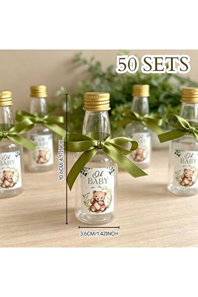 Choice 50 Sets 50sets Teddy Bear Mini Bottle Favors for Filling Candy, Honey,...