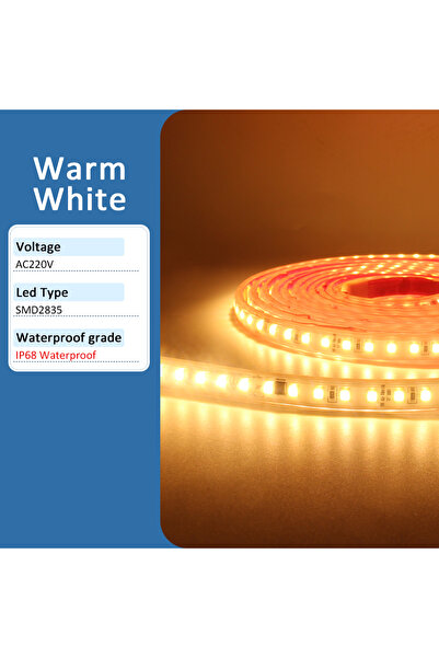Choice 1M Come with EU Plug Warm White AC 220V LED Strip Light Waterproof SMD...