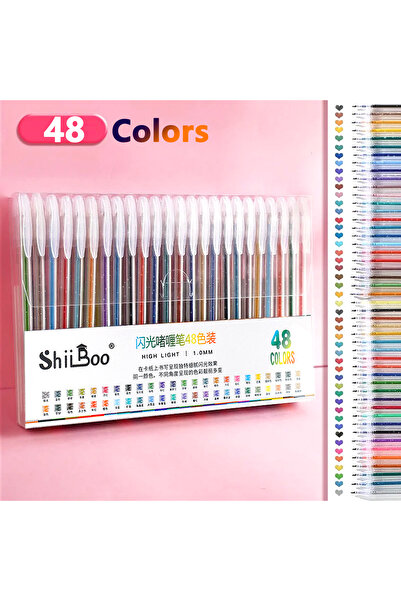 choice2 48 Color 60 Colors Glitter Gel Pen 1.0mm Metal Glitter Color Ballpoin...