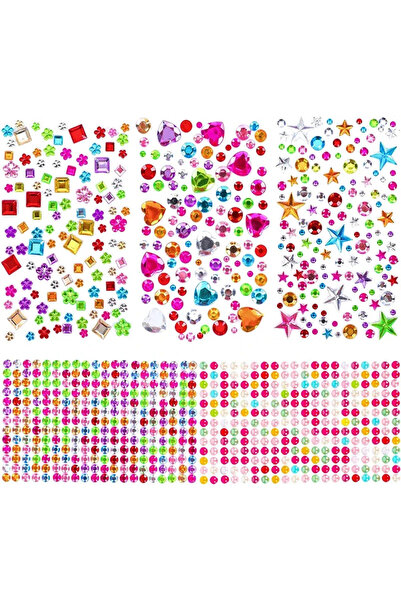 Choice 5 sheets 971 DIY Self-adhesive Rhinestone Gemstone Stickers, Sparkling...