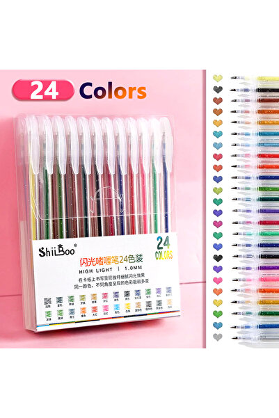 Choice4 24 Color 60 Colors Glitter Gel Pen 1.0mm Metal Glitter Color Ballpoin...