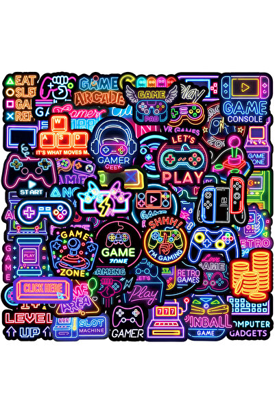 Choice 50PCS 50PCS Neon Game Controller Stickers Graffiti Stickers DIY Diary ...