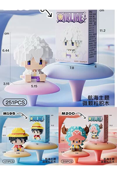 Choice Bandai no Box 3pcs Anime Building Blocks, Luffy Assembly Parts, Straw ...