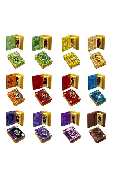 Choice 12 sets 36pcs/12 sets of magic books, MOC small particle building bloc...