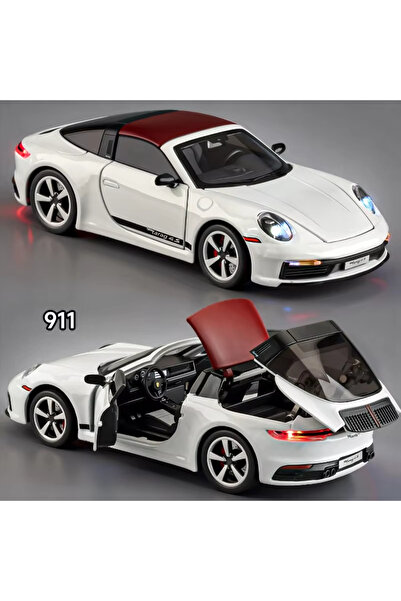 Choice 911 white 1:32 folding convertible Porsche 911 Alloy car Model simulat...