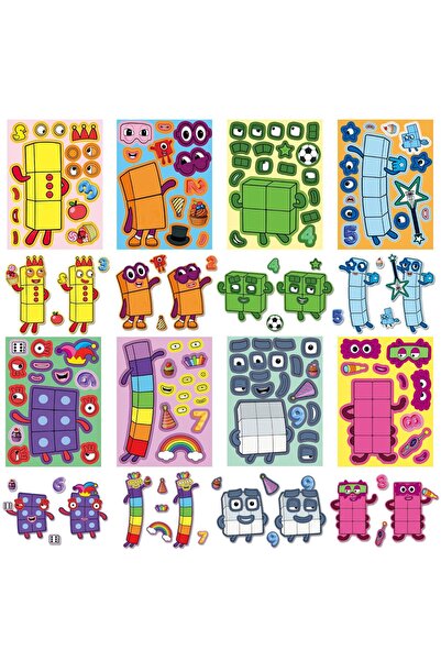 Choice1 8-Pack X 2 8-Pack Digital Building Make a Face Puzzle Stickers Notebo...