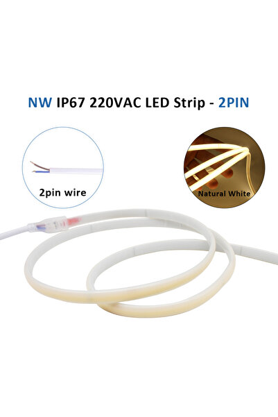 Choice54 2m NW with 2Pin Wire 220V IP67 Waterproof COB Led Strip 3000K 4000K ...