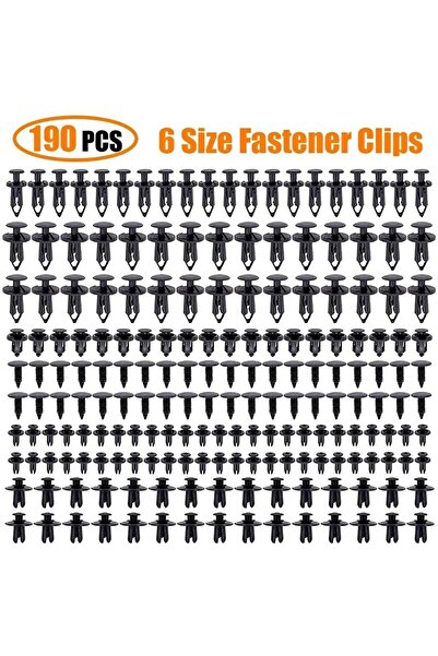Choice 190PCs 190pcs Car Retainer Clips 6 Size Plastic Fasteners Kit Auto Tri...