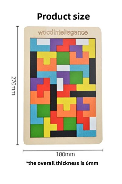 Choice 1pcs Wooden Building Block Puzzle Toy Tangram Puzzle Intelligent Color...
