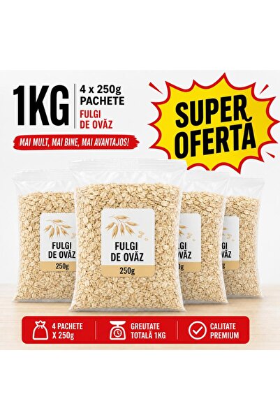 DTK Fulgi de ovaz 1 kg ( 250 g x4 )