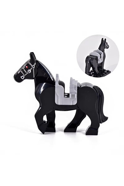 Choice3 black Medieval Series War-Horse Building Blocks White/Black/Brown Hor...