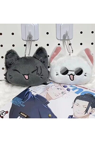 choice2 Bandai 2 pcs Jujutsu Kaisen Cat Plush Keychain, Gojo & Geto Cute Sque...