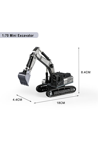 Choice3 Mini Gray Excavator Classic Alloy+Plastic Diecast Toys Model Engineer...