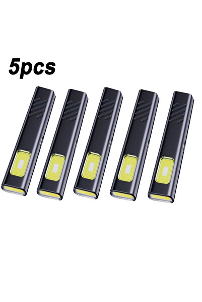 Choice Black 5pcs Rechargeable Mini LED Keychain Flashlight 500LM Portable Ma...