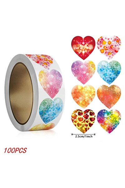 Choice D-500pcs 50-500pcs 1inch Red Heart Stickers for Valentine's Day Baking...