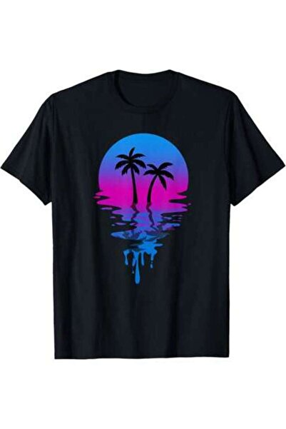 NOURAM Vintage Retro Sunset Palm Tree T-Shirt
