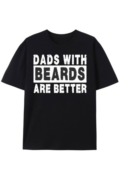 kai22 تي شيرت مطبوع عليه Dads With Beards، تي شيرت كاجوال ذو رقبة دائرية وأكم...