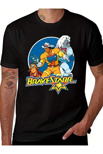 29CUN Men's BraveStarr Vintage Graphic T-Shirt- Tee With Bold BRAVESTARR Lett...