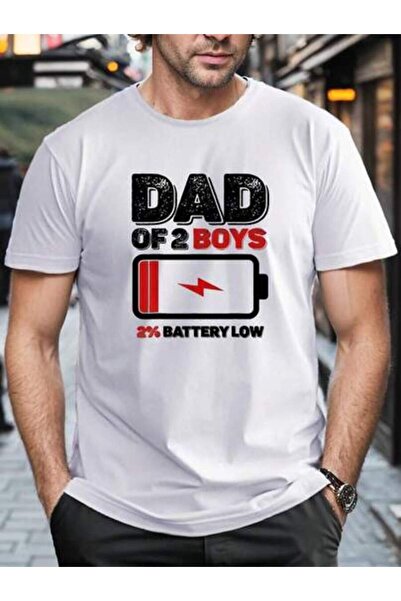 NOURAM تي شيرت رجالي صيفي فضفاض، تي شيرت بأكمام قصيرة مطبوع عليه DAD OF 2 BOY...