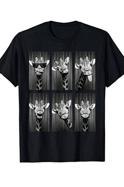 kai22 Giraffe Photobooth Funny Safari Animal Portrait T-Shirt