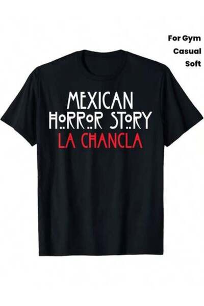 21JNRY تي شيرت رجالي مضحك بتصميم La Chancla Survivor Mexican Horror Story، مص...