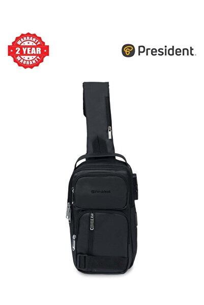 President Premium Chest Crossbody Bag Small Shoulder Backpack for Men ( BLACK...