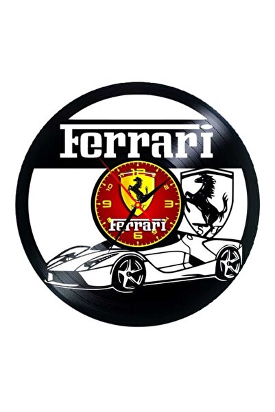Ferrari ρολόι τοίχου, ανακυκλωμένο δίσκο βινυλίου, 30x30 εκ., χειροποίητο, κο...
