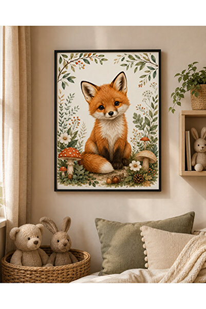 Miutic Print Studio Tablou Decorativ pentru Copii cu Vulpiță Woodland – Decor...