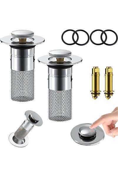 GENERAL Baborech Hair Catcher Sink Stopper Pop-Up Drain Filter with Removable...