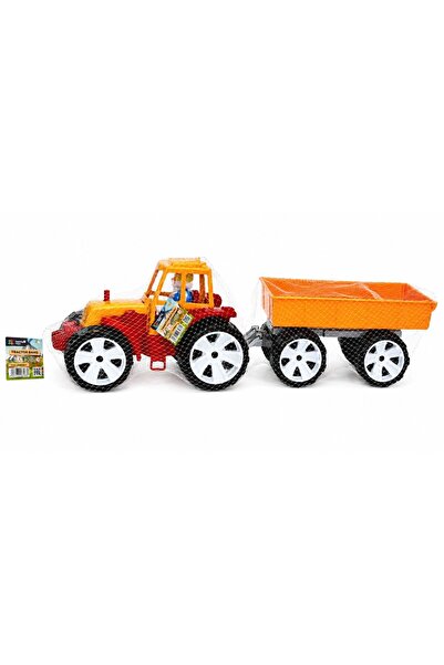 Viva Toys Tractor Bamps 3 cu Remorca Portocaliu Rosu