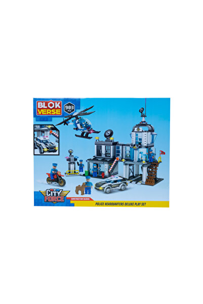 BlokVerse City Force Police Headquarters Deluxe Building Block Set 903 Pieces