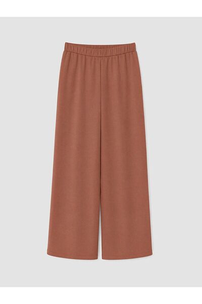 LC Waikiki Lcw Kids Brown Wide Leg Girls' Pants with Elastic Waist