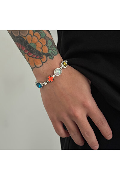 Choice4 Silver Color 2 Ingemark Hip Hop Colorful Rhinestone Necklace Bracelet...