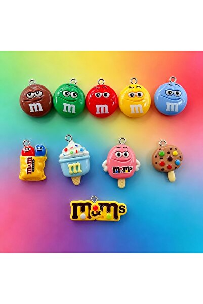Choice 10pcs mix 10Pcs Kawaii M Bean Chocolate Resin Charms, Cute DIY Jewelry...