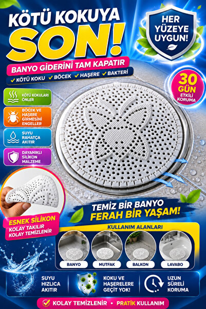 Lunihome Kötü Koku Önleyici Gider Kapağı – Silikon Banyo Mutfak Balkon Lavabo...
