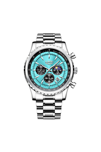 Choice8 LIGE Silver cyan S LIGE New Mens Watches Top Brand Luxury Men Wrist W...