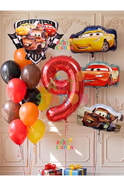 Parti Station Cars Themed Cars Lightning Mcqueen Concept 9-Year-Old Balloon S...