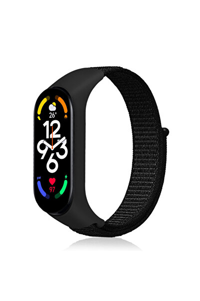 Choice58 For Mi band 4 3 dark black 12 Nylon loop For Mi Band 7-7 nfc smartwa...