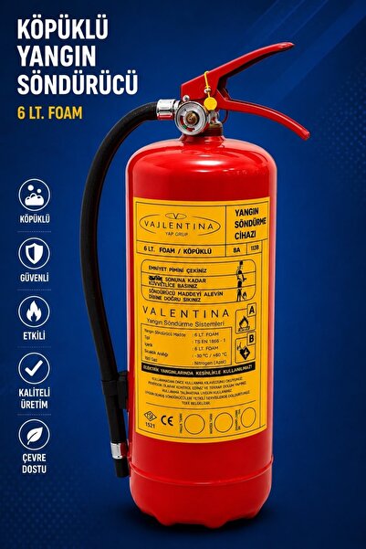 VALLENTİNA 6 KG KÖPÜKLÜ YANGIN SÖNDÜRME CİHAZI TSE-HYB/CE BELGELİ(RUHSATA UYGUN)